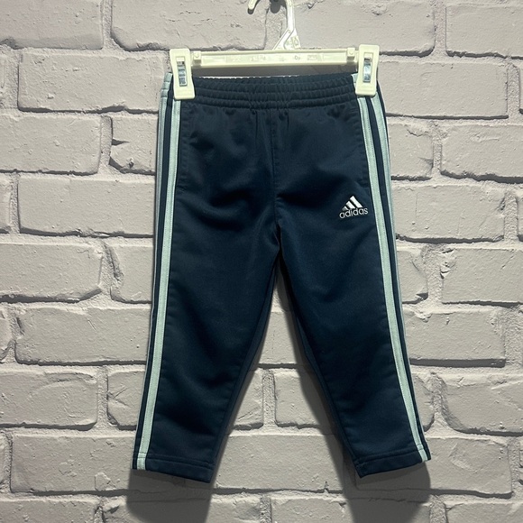NEW Adidas Kids Dark Blue Joggers with Light Blue Stripes size 2T - Picture 5 of 8